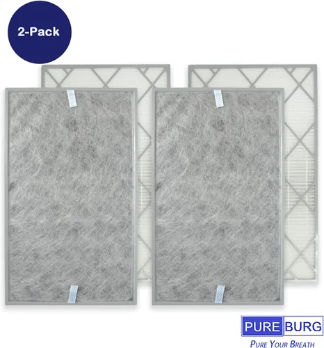 Vista 5 de PUREBURG HE6FKPET - Filtro de repuesto compatible con purificadores de aire Shark HE601 y HE602, 2 unidades de carbón activado HEPA H13 2 en 1