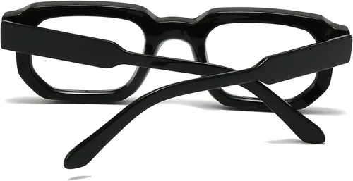 Vista 2 de LJCZKA Lentes cuadrados con bloqueo de luz azul para hombres y mujeres, anteojos gruesos para computadora, antifatiga ocular para leer mensajes