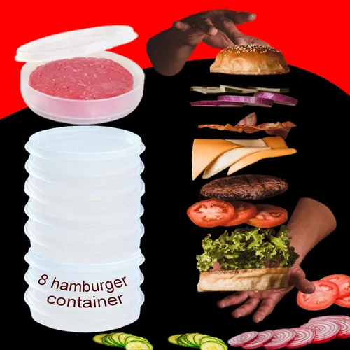Vista 6 de CTD Store set de 10 unidades: prensa para hamburguesas y recipientes para congelador.
