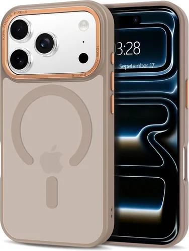 Vista 260 de Anuck - Funda magnética para iPhone 11 compatible con MagSafe, carcasa trasera mate translúcida dura, borde de TPU, delgada, resistente a impactos