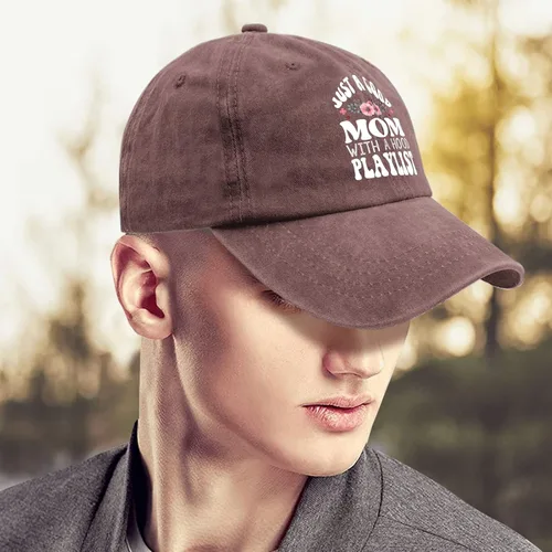 Vista 4 de devor Gorra de béisbol Just a Good Mom with a Hood Playlist Dad Hat for Women Funny Hats Adjustable