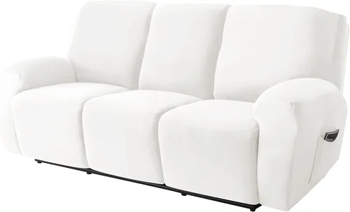 Vista 30 de Funda de terciopelo para sofá reclinable con abertura, funda elástica para sofá reclinable, funda elástica para muebles antideslizantes con parte