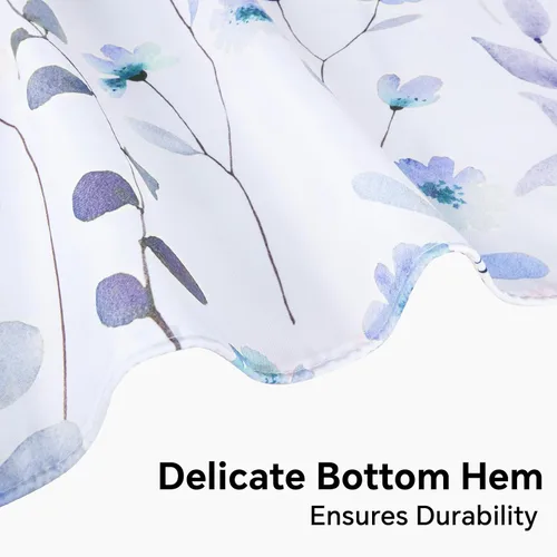 Vista 6 de QiyI Cortina de ducha floral de acuarela, cortina de baño de primavera con estampado de flores, decoración del hogar, lavable a máquina, cortina