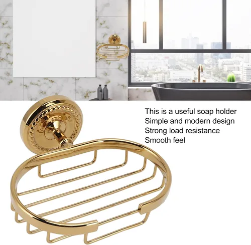 Vista 4 de Garosa Jabonera de baño para ducha, barra de metal, soporte para jabón, soporte para esponja, cesta antigua para baño, cocina, instalación