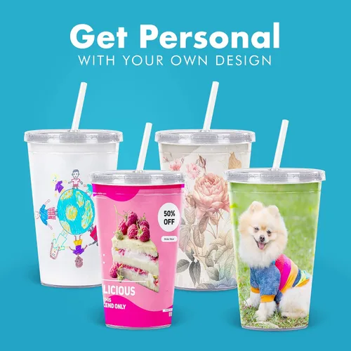 Vista 9 de Vaso portátil de doble capa Eco To Go,16 oz. de capacidad, transparente (All Clear - Removable Insert)