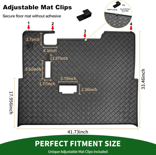 Vista 6 de Golf Cart Floor Liner Mat 8mm Thick Rubber Full Coverage Fit for EZGO TXT (1994-2025), Express S4 (2012-2020), Cushman Workhorse, EX1 (2020), Valor
