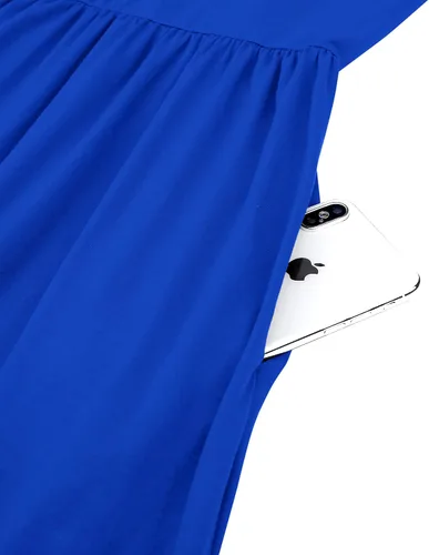 Vista 8 de STYLEWORD - Vestidos largos florales de verano para mujer con hombros descubiertos y bolsillo