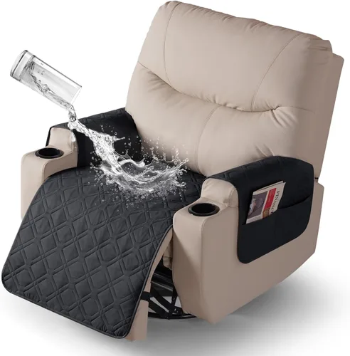 Vista 21 de VANSOFY - Fundas de asiento 100% impermeables para sillas reclinables, color azul, 22 pulgadas Azuree