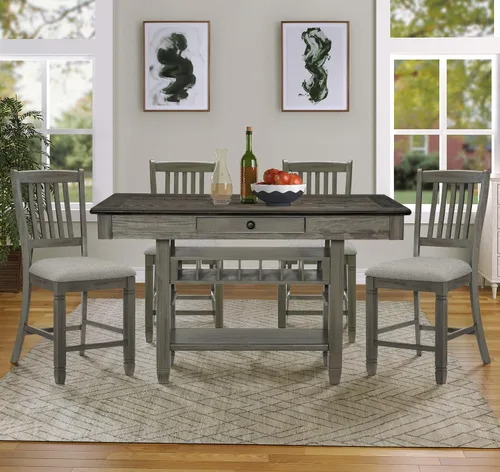 Vista 11 de Lexicon Saratoga - Silla de comedor (juego de 2), color gris antiguo