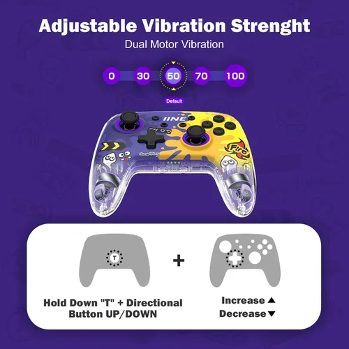Vista 7 de IINE Wireless Game controller Amiibo for Nintendo Switch, Graffiti Gamepad Compatible with SwitchOled, Wake Up, Vibration and TURBO Function