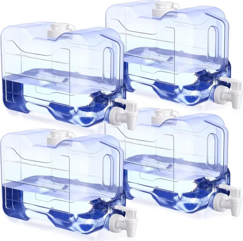 Vista 11 de Funnymoom 6 dispensadores de bebidas para refrigerador, refrigerador, botella dispensadora de agua reutilizable de plástico con espita para fiestas