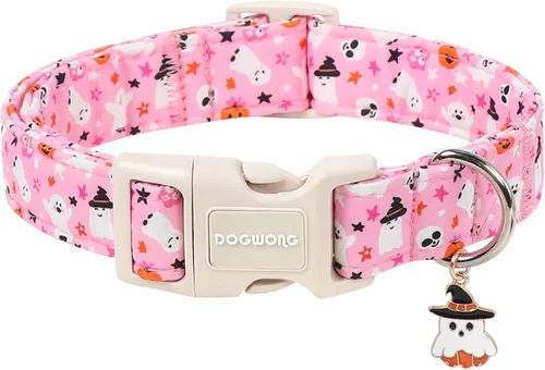 Vista 15 de DOGWONG Collar de Algodón para Perro, Collar para Perro de Cuadros Azules Resistente, Collar Suave y Duradero para Perro Macho, Lindo Collar de A