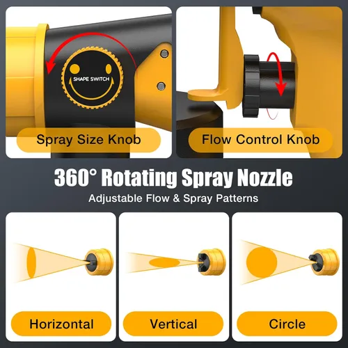 Vista 8 de Pulverizador de pintura inalámbrico para batería Dewalt de 20 V, pulverizador de pintura sin escobillas de 600 W con contenedor de 1000 lúmenes