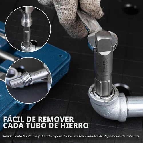 Vista 3 de Juego de 6 Piezas de Extractores de Tubería, Extractores de Acero Resistente de TUBERÍA de 1/8 a 1 Pulgada para Tuberías Rotas, Juego de Extractores
