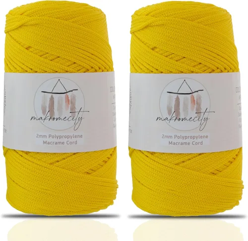 Vista 12 de Makromecity, Cordón de macramé de poliéster de 2 mm x 250 yardas (750 pies) Cordón de macramé de 2 mm de polipropileno para arte y manualidades