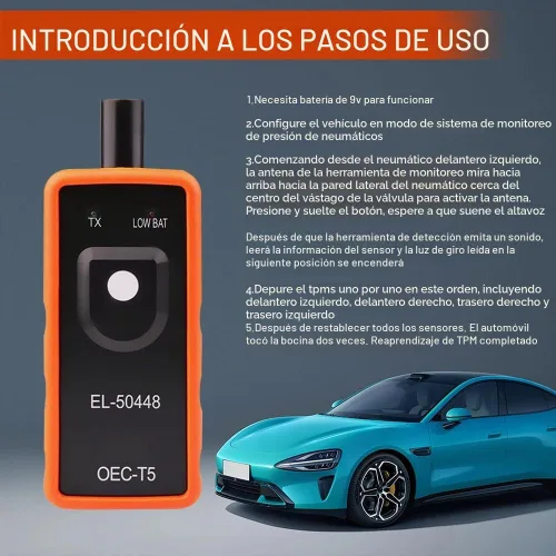 Vista 4 de TPMS Herramienta de reaprendizaje para sensor de neumáticos de automóvil, EL-50448 Herramienta de reinicio de activación del sensor de presión