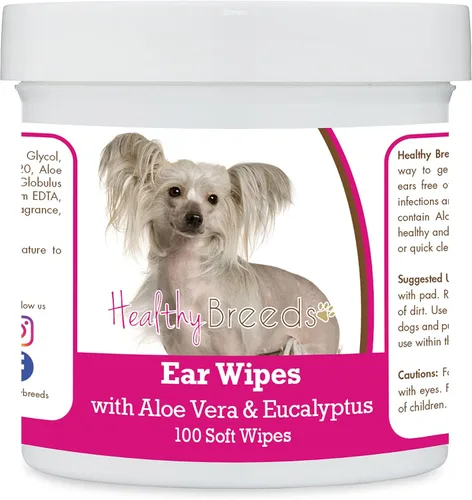 Vista 27 de Healthy Breeds Affenpinscher Toallitas de limpieza de oídos con aloe y eucalipto para perros, 100