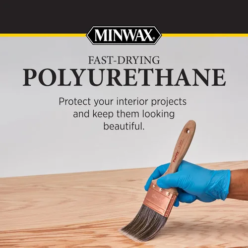 Vista 2 de Minwax Spray de poliuretano de secado rápido, acabado protector de madera, satén cálido, lata de aerosol de 11.5 oz