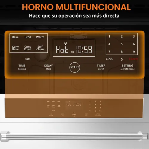 Vista 8 de LinTimes Acero inoxidable 30 "Control táctil Horno incorporado HEW3001 - Cajón de microondas, Encimera de microondas, Horno de panel táctil
