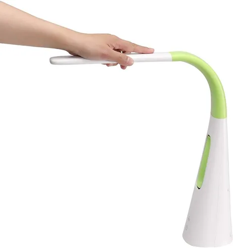 Vista 6 de PureOptics LED VLED1603LM - Lámpara de escritorio con ventilador sin aspas, regulable, cuello ajustable, color verde lima