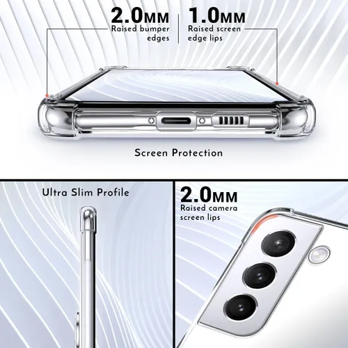 Vista 3 de Silverback Funda transparente para Samsung Galaxy S22 Plus con soporte de anillo, amortiguador de golpes, a prueba de golpes, funda para teléfono