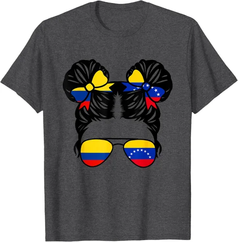 Vista 36 de Camiseta Half Colombian Half Venezolan Girl Colombia Kids Heritage, Gris