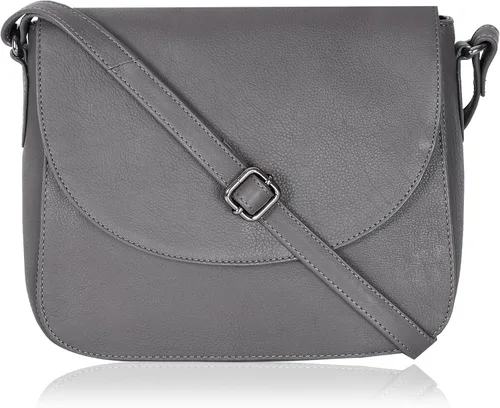Vista 19 de Bolso bandolera de cuero genuino para mujer con correa ajustable, bolsillo para móvil y cremallera exterior e
