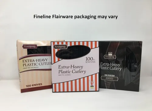 Vista 5 de Fineline Flairware Collection - Tenedores de plástico negro resistentes, de calidad, extra duraderos, prácticos para servir y porcionar alimentos