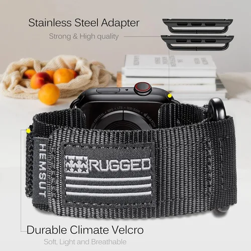 Vista 7 de Hemsut Compatible con Correa de Apple Watch, Correa Deportiva de Nylon Super Resistente con Diseño de Bucle Tejido para iWatch