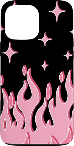 Vista 24 de Lindo patrón de llama rosa Grafitti Flames Pastel Goth Case para iPhone 17