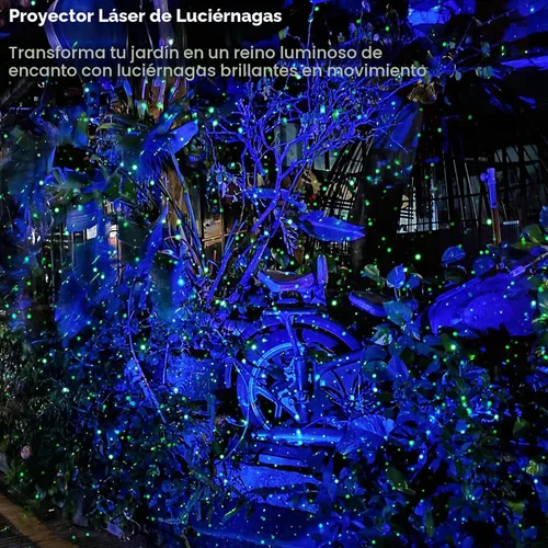 Vista 3 de Firefly Luces de Jardín Proyector Láser de Estrellas, Iluminación Decorativa al Aire Libre con Nebulosa Azul para Jardín Interior y Exterior