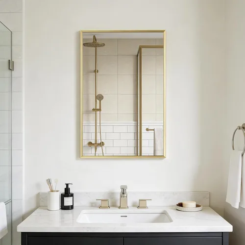 Vista 8 de BOMINICA Espejo de Pared Rectangular Enmarcado Decorativo 12" x 16" para Baño, Sala de Estar, Tocador, Negro