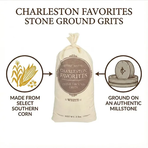 Vista 5 de Charleston Favorites Sémola de Maíz Molida en Piedra - Blanca 2 Libras