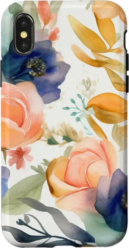 Vista 5 de iPhone 12 mini lindo pastel floral acuarela rosa azul mujeres patrón flor caso