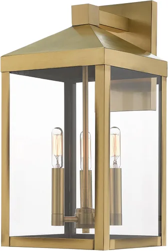 Vista 16 de Livex Lighting 20584-07 Linterna de pared para exteriores de transición de tres luces de la colección Nyack en acabado bronce/oscuro Bronce