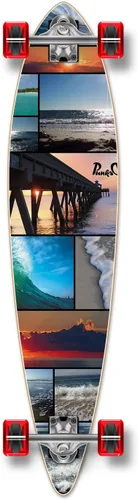 Vista 11 de Yocaher Beach Series - Patinetas completas Pintail Longboard Cruiser con Black Widow Premium 80A Cinta de agarre de aluminio para camión ABEC7