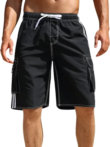 Vista 2 de Pantalones cortos de playa para hombre, de secado rápido, con forro de malla de Nonwe