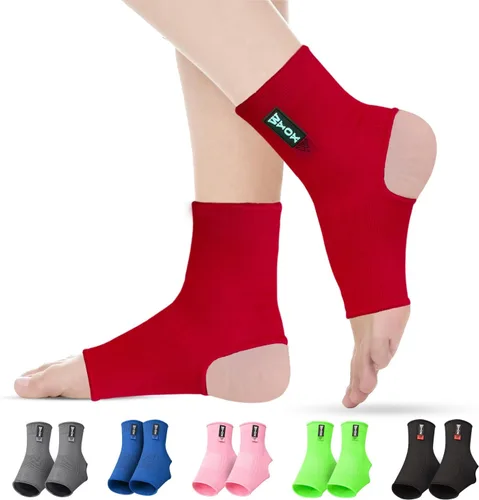 Vista 13 de WYOX Tobillera de compresión para hombres y mujeres, de neopreno transpirable, ligera, para esguince, recuperación de lesiones y apoyo, correr