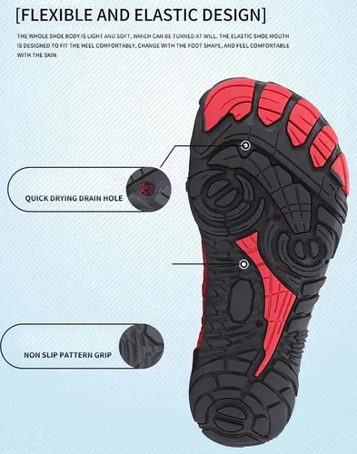 Vista 8 de Zapatos deportivos para niños, zapatos de agua ligeros, zapatos de natación para playa, zapatos descalzos, antideslizantes, transpirables
