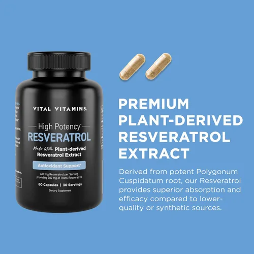 Vista 2 de Vital Vitamins Cápsulas de resveratrol + suplemento NAD+