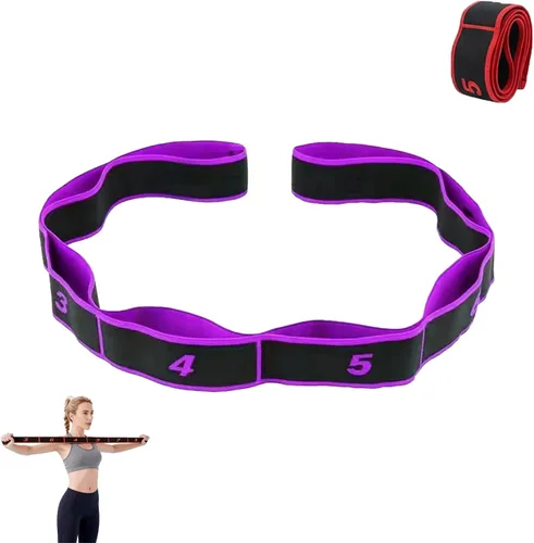 Vista 10 de Fitness Resistance Band for Stretching and Yoga, 8-Section Elastic Training Bands with Handles, Numbered Resistance Bands, Fashionable Puller