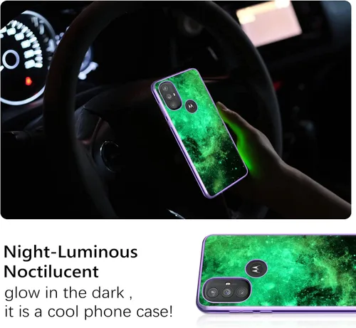 Vista 3 de GUAGUA Funda compatible con Motorola Moto G Power 2022 de 6.5 pulgadas, que brilla en la oscuridad, nebulosa espacial, delgada, antiarañazos