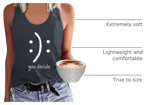 Vista 4 de BLACKMYTH - Camiseta sin mangas para mujer, diseño gráfico lindo y casual Gris oscuro