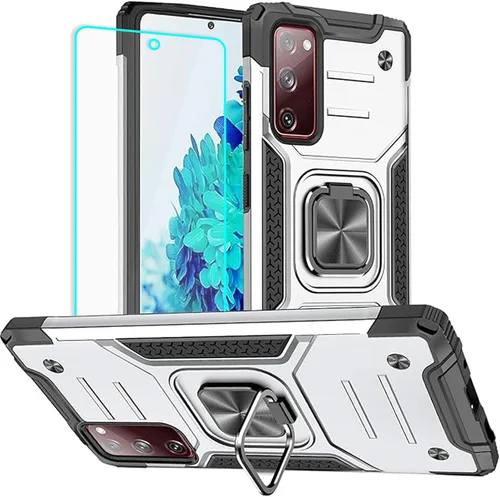 Vista 11 de HNHYGETE Funda para Galaxy S20 FE 5G con protector de pantalla: grado militar 360 giratorio Kickstand a prueba de golpes - Samsung Galaxy S20 FE 5G