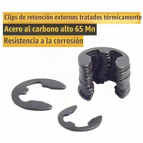 Vista 3 de Juego surtido de 300 piezas de acero aleado negro E Clip E-Clip Anillo de retención externo (M1.5-M10,300 PCS)