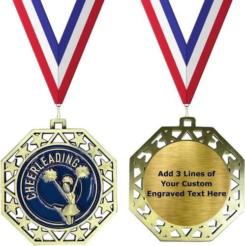 Vista 3 de Medallas Express Pack de 10 (o más) Medallas de oro EMDC con o sin personalización de grabado opcional Design 101