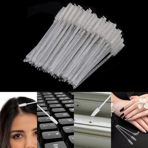 Vista 4 de 300 varitas de rímel desechables, cepillo de carrete de cristal para extensiones de pestañas, cepillos de cejas para pestañas, kit de maquillaje