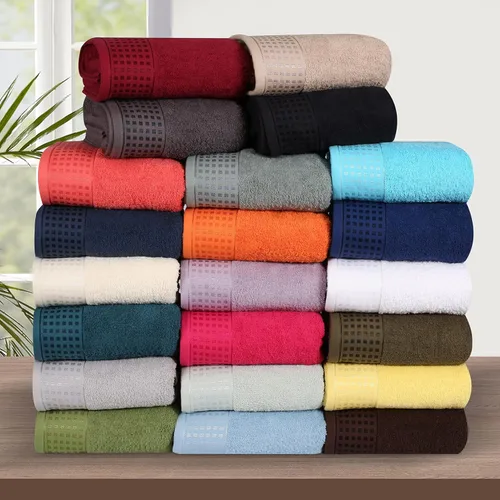 Vista 5 de GLAMBURG Juego de 6 toallas de 100% algodón ultra suave, contiene 2 toallas de baño de 28 x 55 pulgadas, 2 toallas de mano de 16 x 24 pulgadas y 2