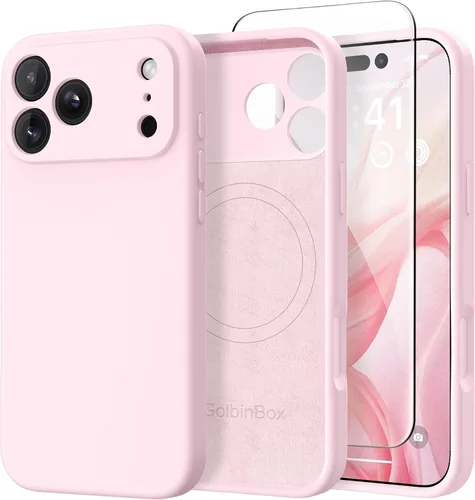 Vista 55 de GolbinBox Funda magnética para iPhone 17, compatible con MagSafe, cubierta de silicona integrada para control de cámara, funda de silicona líquida a