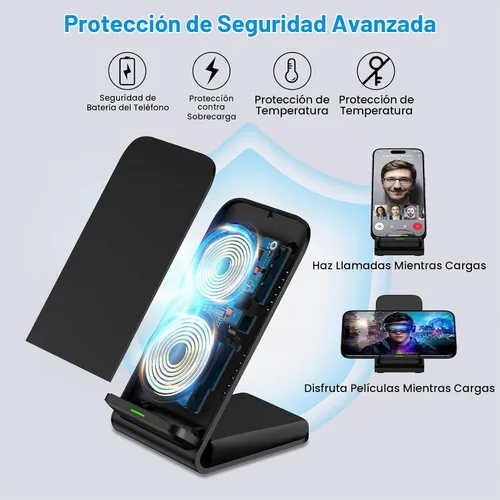 Vista 4 de Cargador inalámbrico Samsung Soporte de carga rápida para Samsung Galaxy